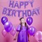 Purple Happy Birthday Balloons, 16 Inch, Helium Supported | Foil Balloons Unicorn Decorations | Birthday Balloon Banner
